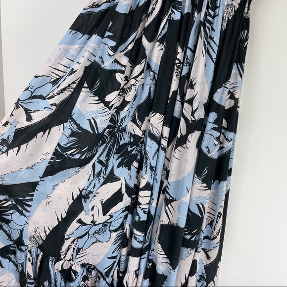 Free People Heat Wave Palm Print Maxi Dress Sz Medium Tiered Boho - Picture 15 of 16